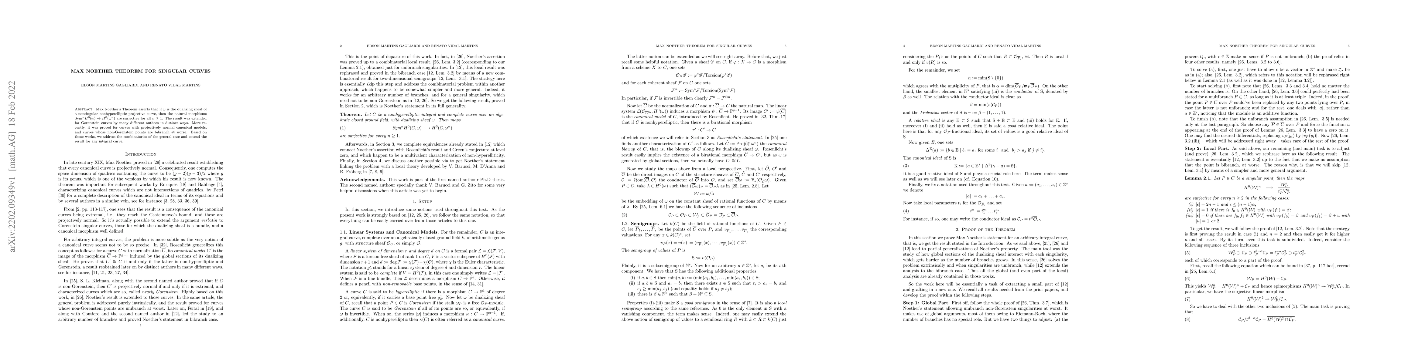 Thumbnail for Max Noether Theorem for Singular Curves