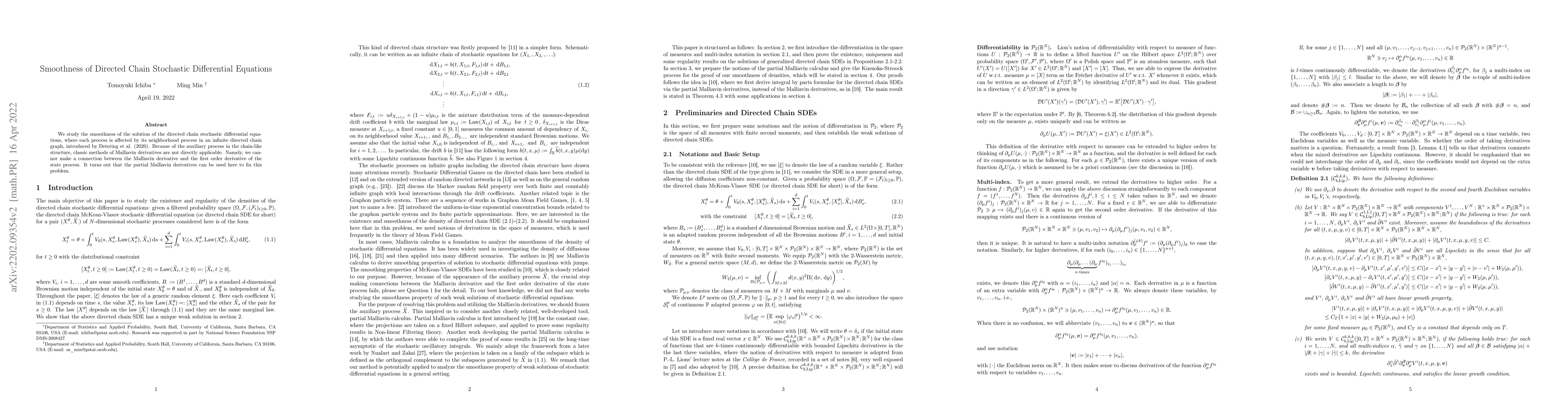 Thumbnail for Smoothness of Directed Chain Stochastic Differential Equations