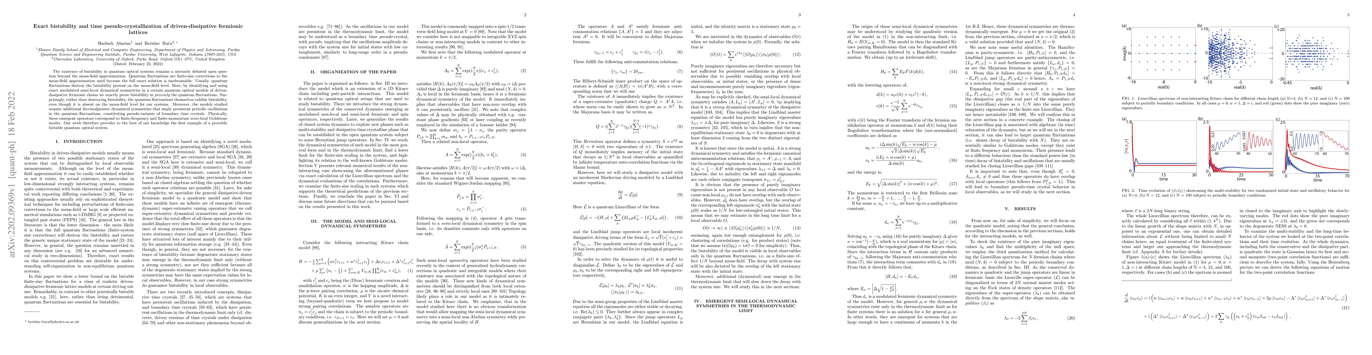 Thumbnail for Exact bistability and time pseudo-crystallization of driven-dissipative
  fermionic lattices