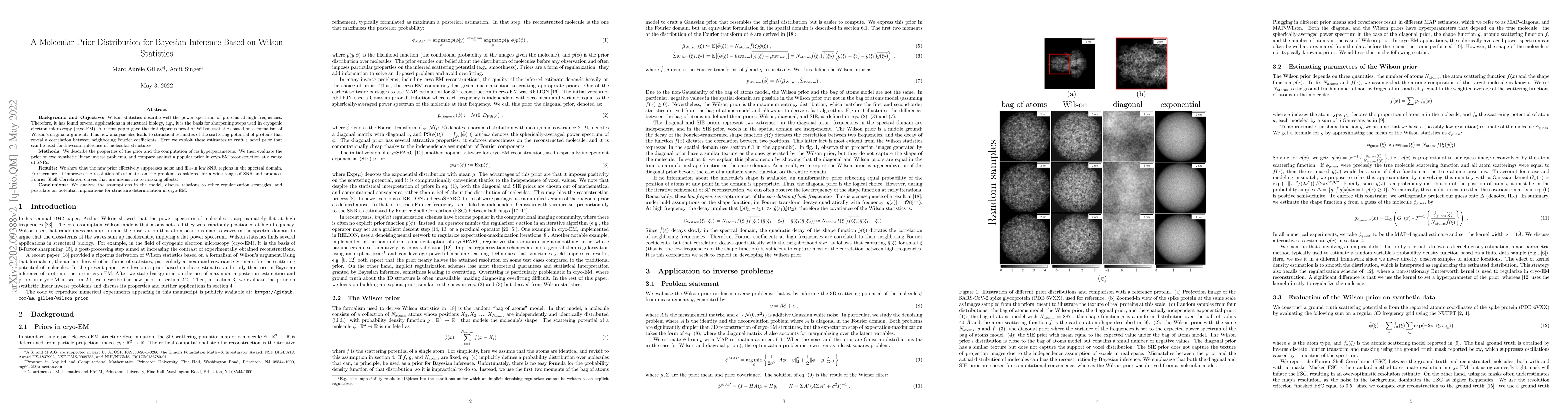 Thumbnail for A Molecular Prior Distribution for Bayesian Inference Based on Wilson
  Statistics