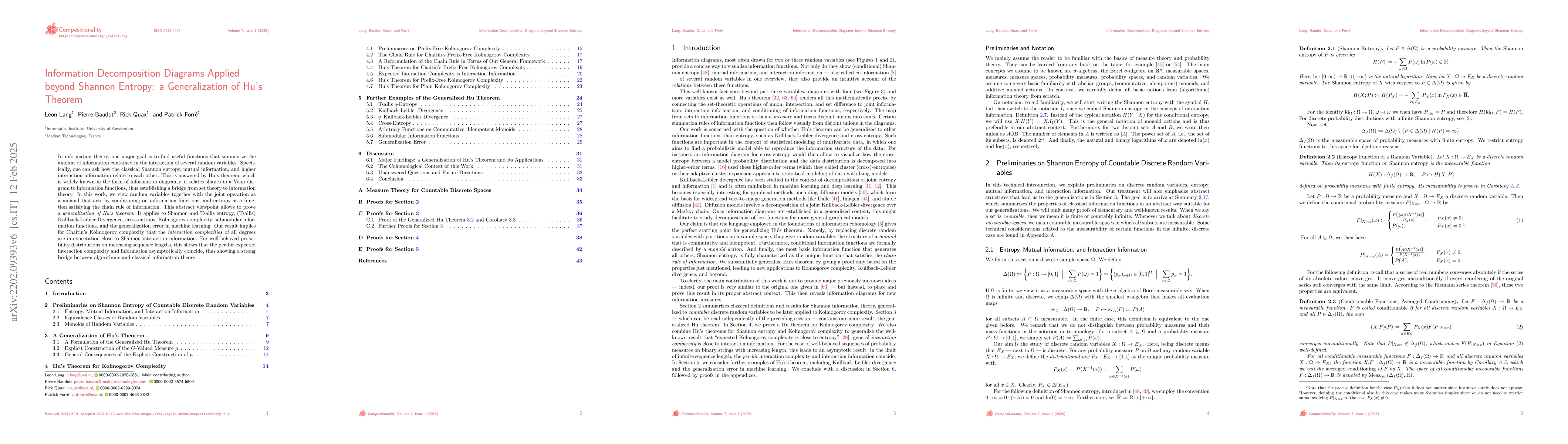 Thumbnail for Information Decomposition Diagrams Applied beyond Shannon Entropy: A
  Generalization of Hu's Theorem