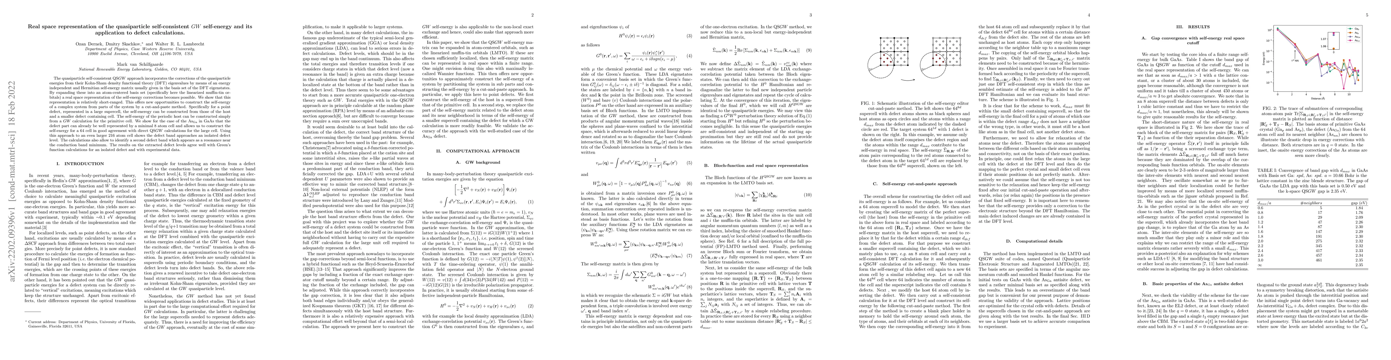 Thumbnail for Real space representation of the quasiparticle self-consistent $GW$
  self-energy and its application to defect calculations