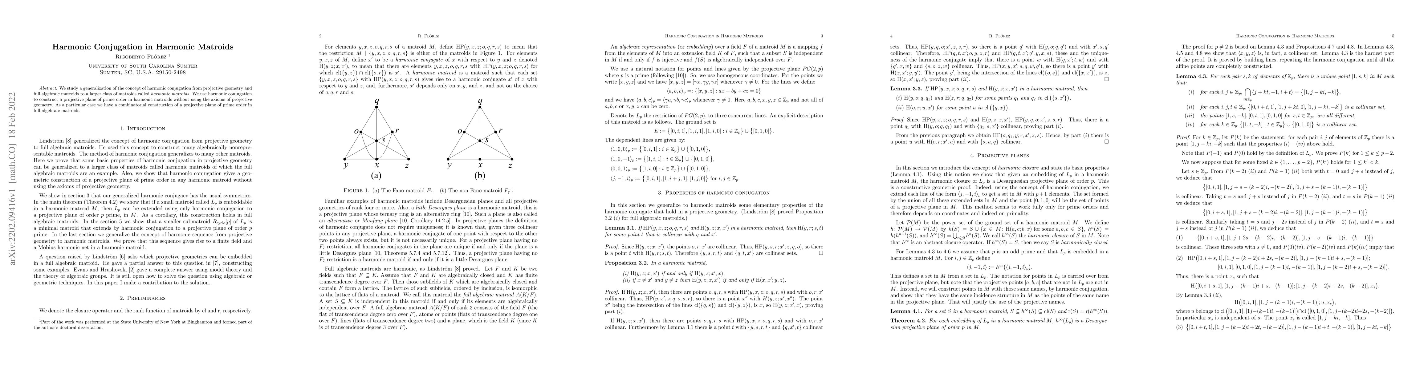 Thumbnail for Harmonic Conjugation in Harmonic Matroids