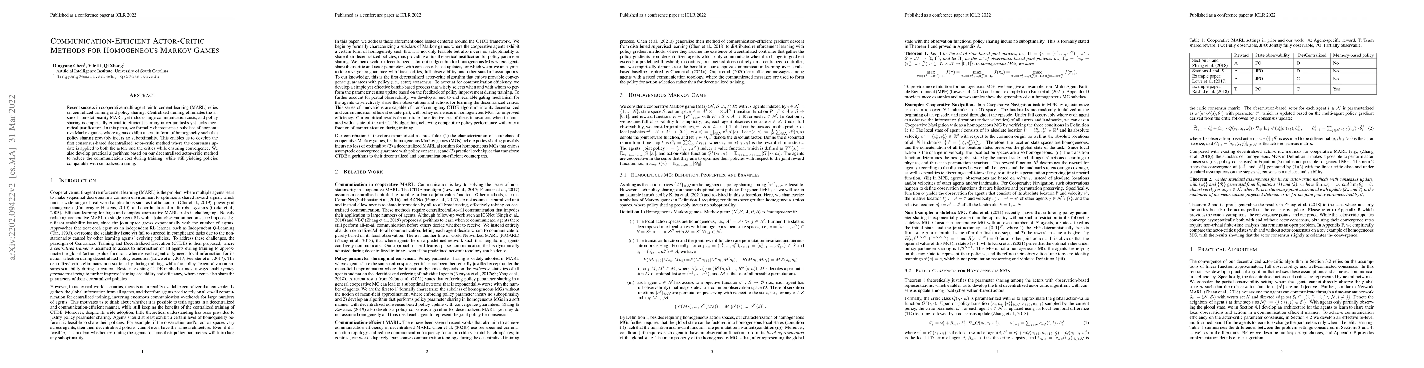 Thumbnail for Communication-Efficient Actor-Critic Methods for Homogeneous Markov
  Games