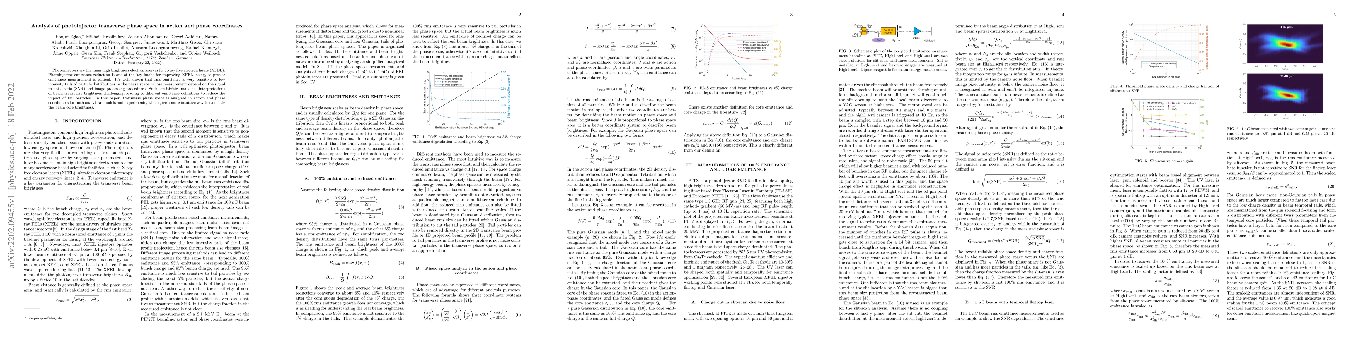 Thumbnail for Analysis of photoinjector transverse phase space in action and phase
  coordinates