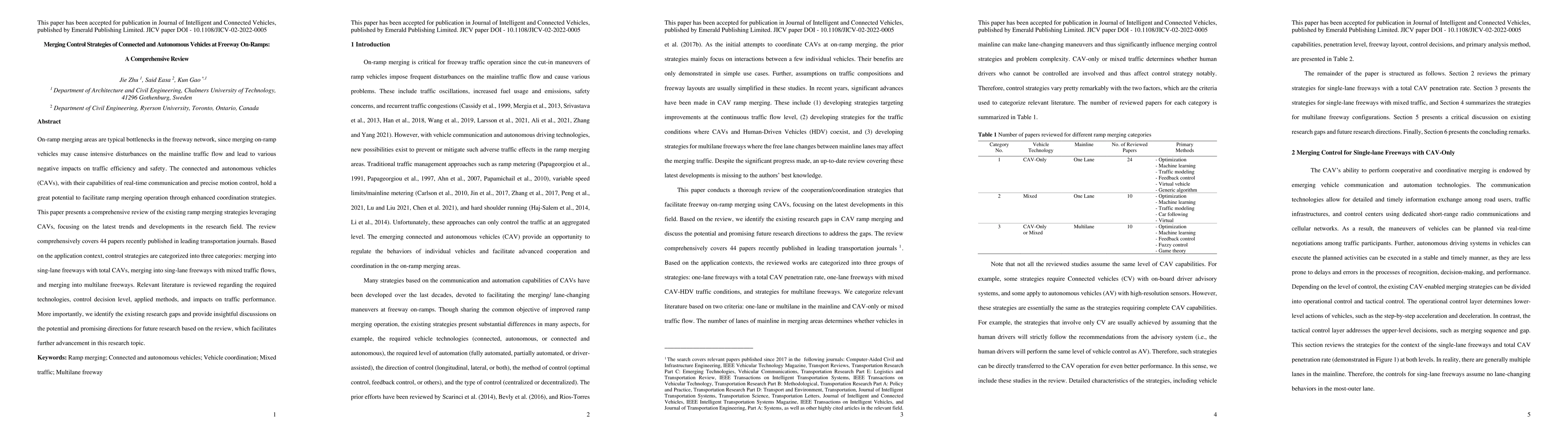 Thumbnail for Merging Control Strategies of Connected and Autonomous Vehicles at
  Freeway On-Ramps: A Comprehensive Review