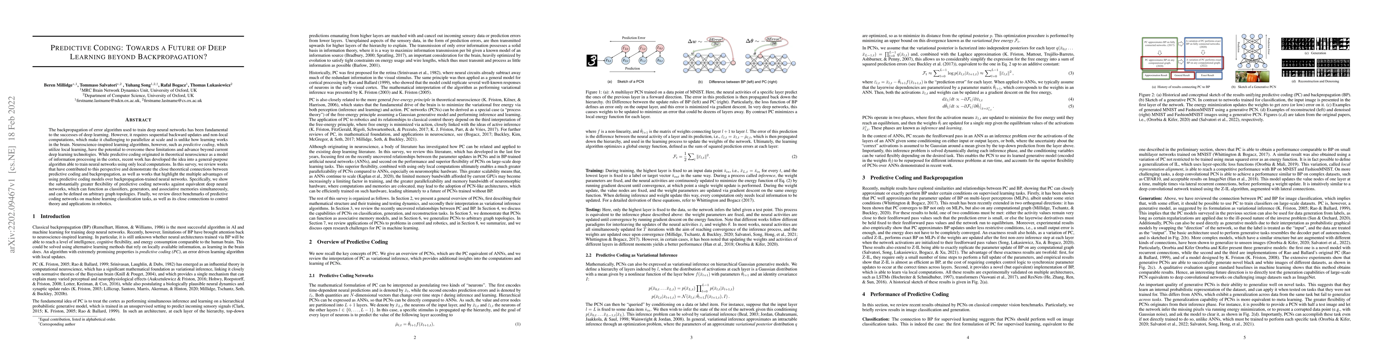 Thumbnail for Predictive Coding: Towards a Future of Deep Learning beyond
  Backpropagation?