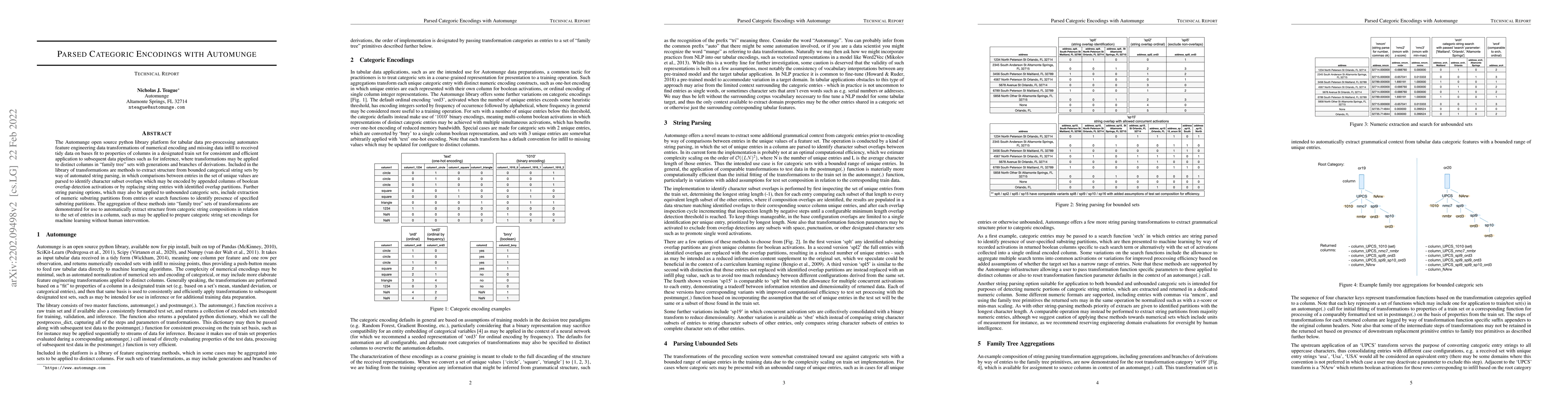 Thumbnail for Parsed Categoric Encodings with Automunge