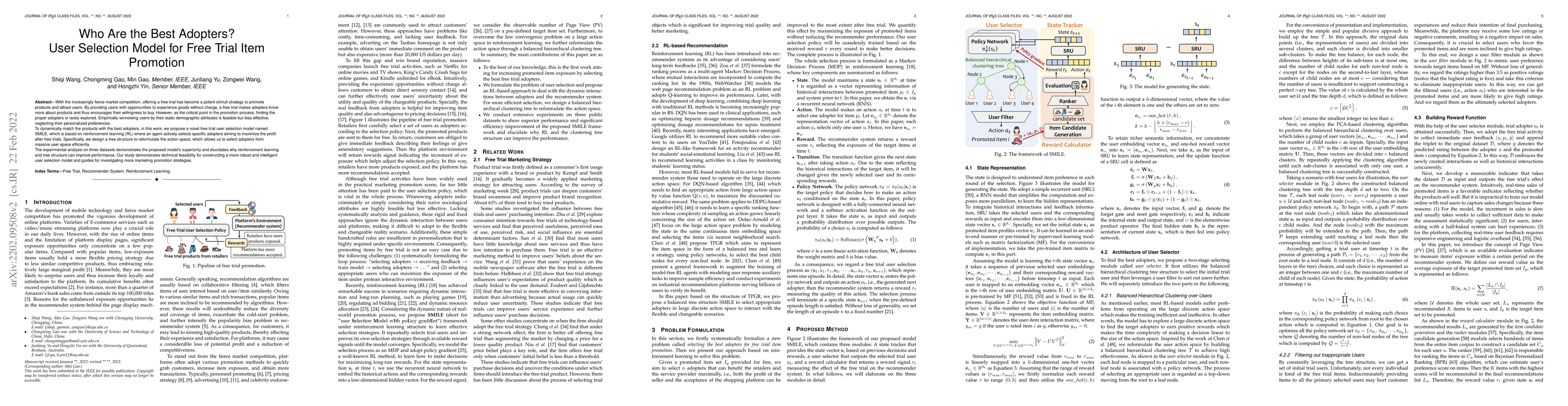 Thumbnail for Who Are the Best Adopters? User Selection Model for Free Trial Item
  Promotion