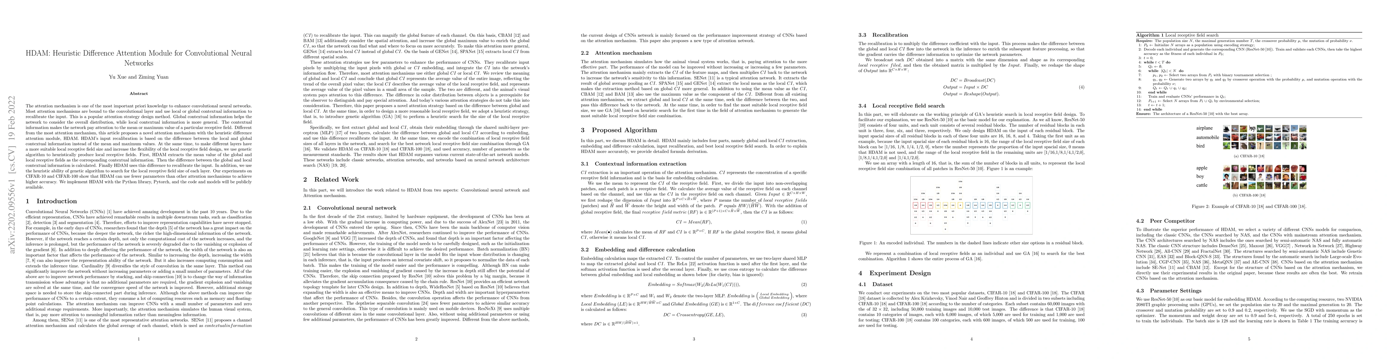 Thumbnail for HDAM: Heuristic Difference Attention Module for Convolutional Neural
  Networks