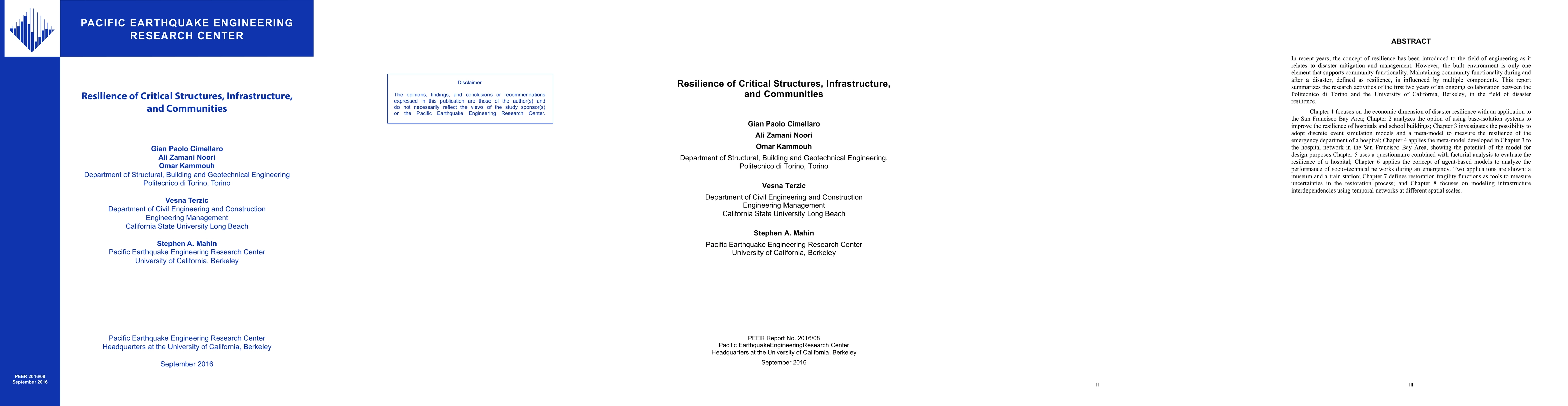 Thumbnail for Resilience of critical structures, infrastructures and communities