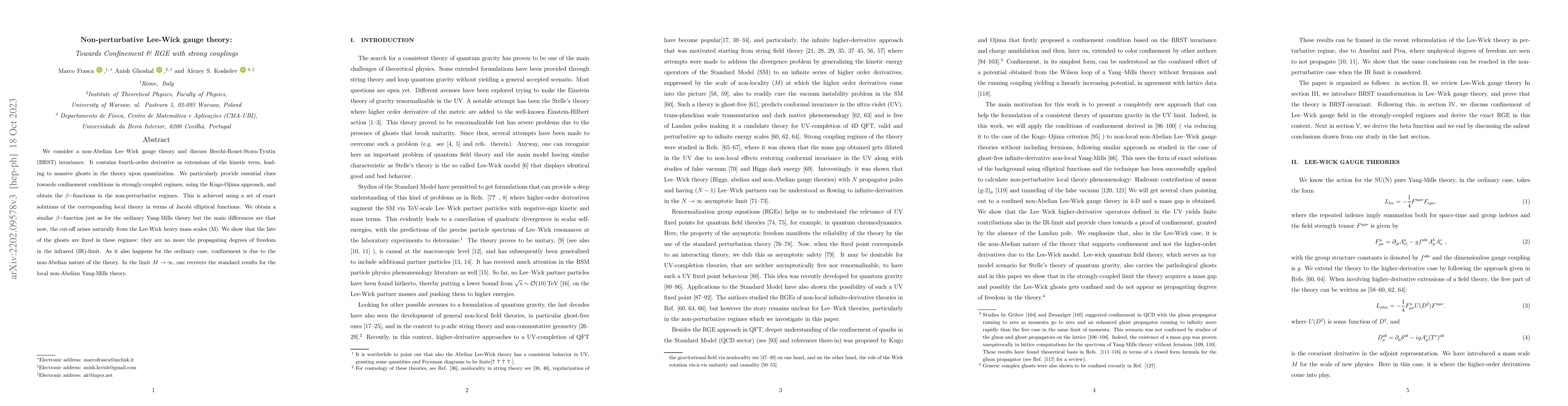 Thumbnail for Non-perturbative Lee-Wick gauge theory: Towards Confinement and RGE with
  strong couplings