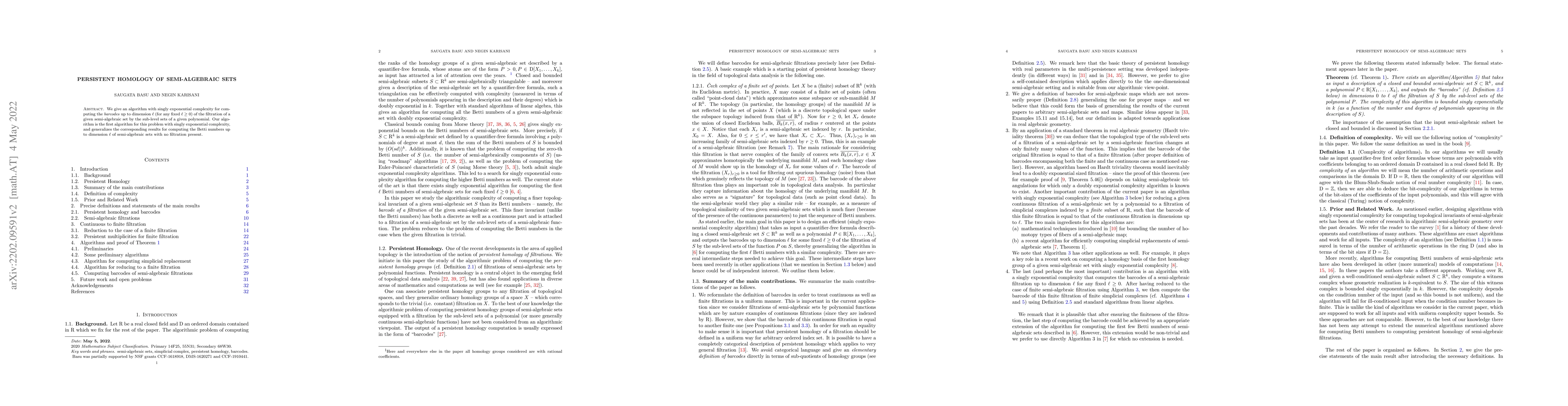 Thumbnail for Persistent homology of semi-algebraic sets
