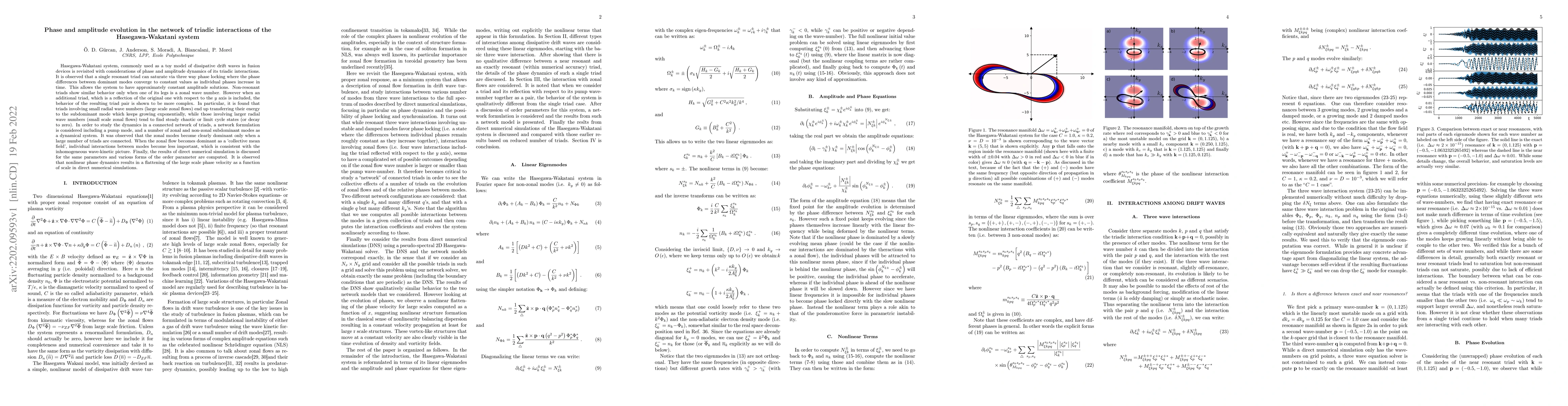 Thumbnail for Phase and amplitude evolution in the network of triadic interactions of
  the Hasegawa-Wakatani system