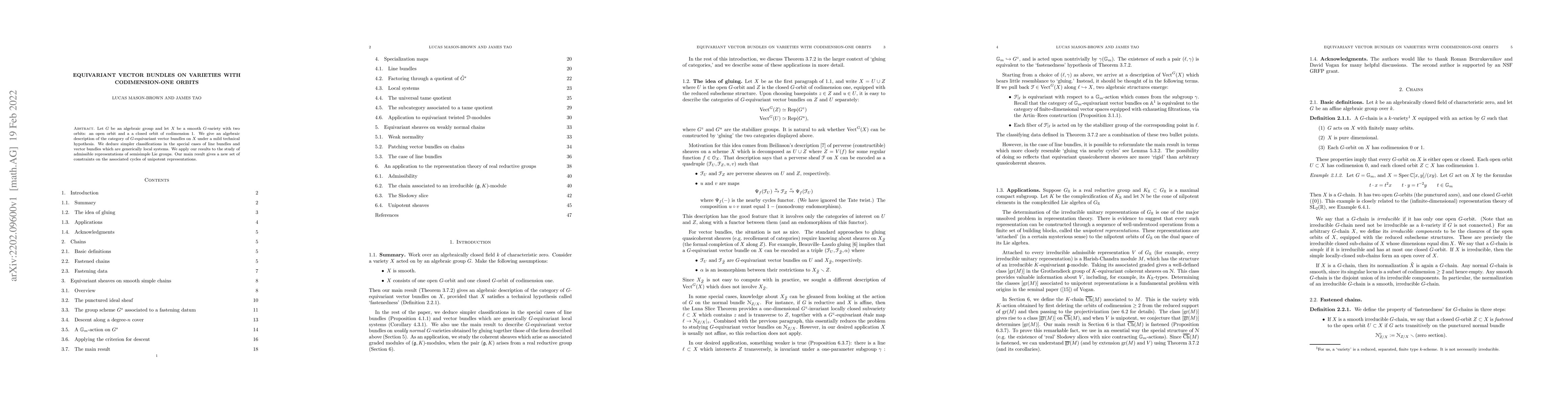 Thumbnail for Equivariant Vector Bundles on Varieties with Codimension-one Orbits