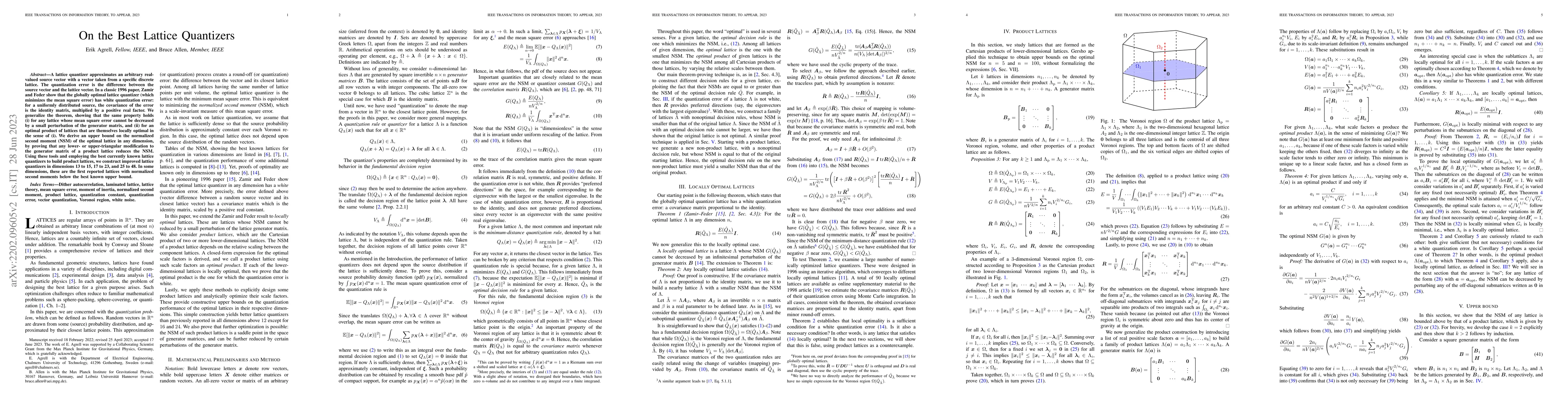 Thumbnail for On the best lattice quantizers