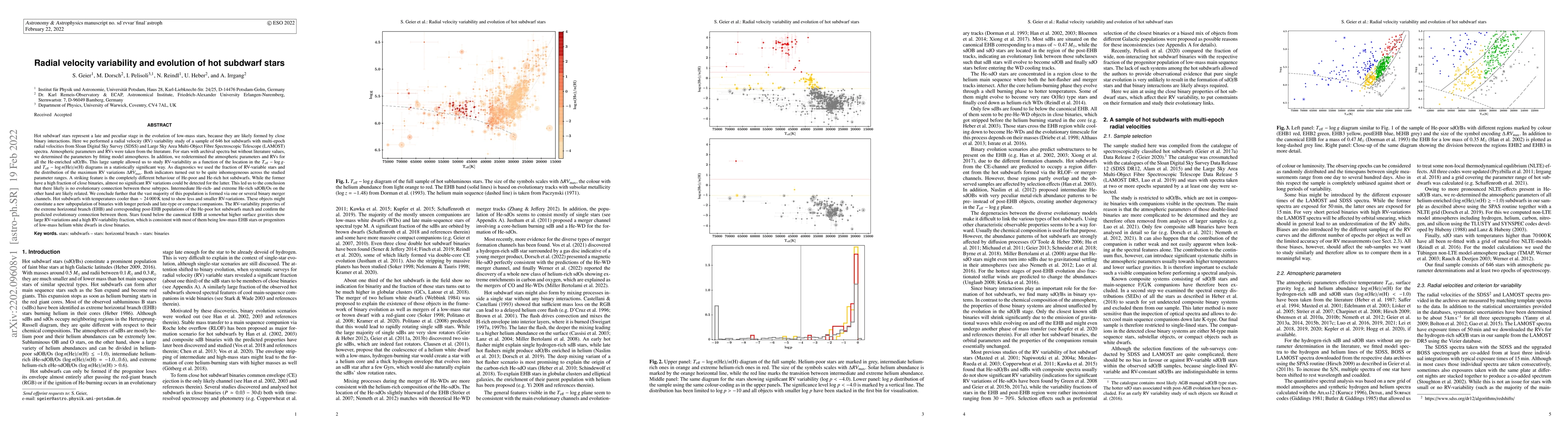 Thumbnail for Radial velocity variability and evolution of hot subdwarf stars