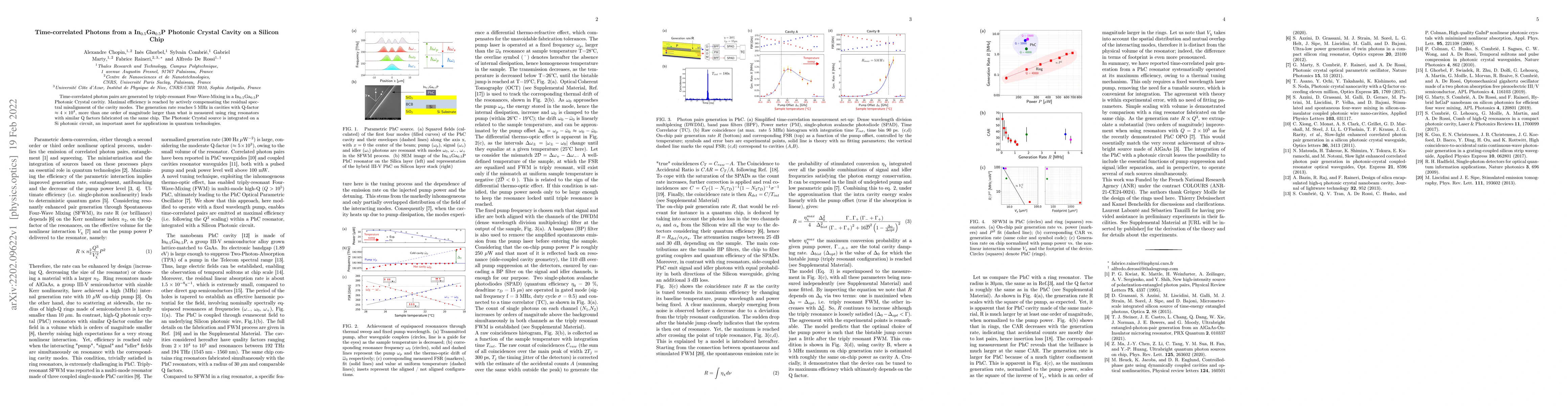 Thumbnail for Time-correlated Photons from a In$_{0.5}$Ga$_{0.5}$P Photonic Crystal
  Cavity on a Silicon Chip