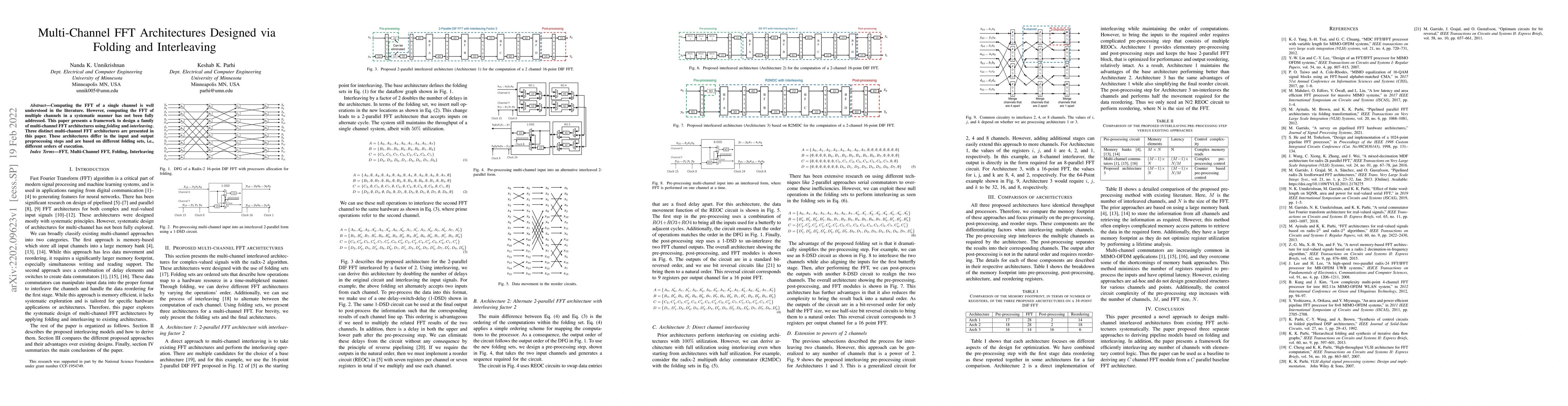 Thumbnail for Multi-Channel FFT Architectures Designed via Folding and Interleaving