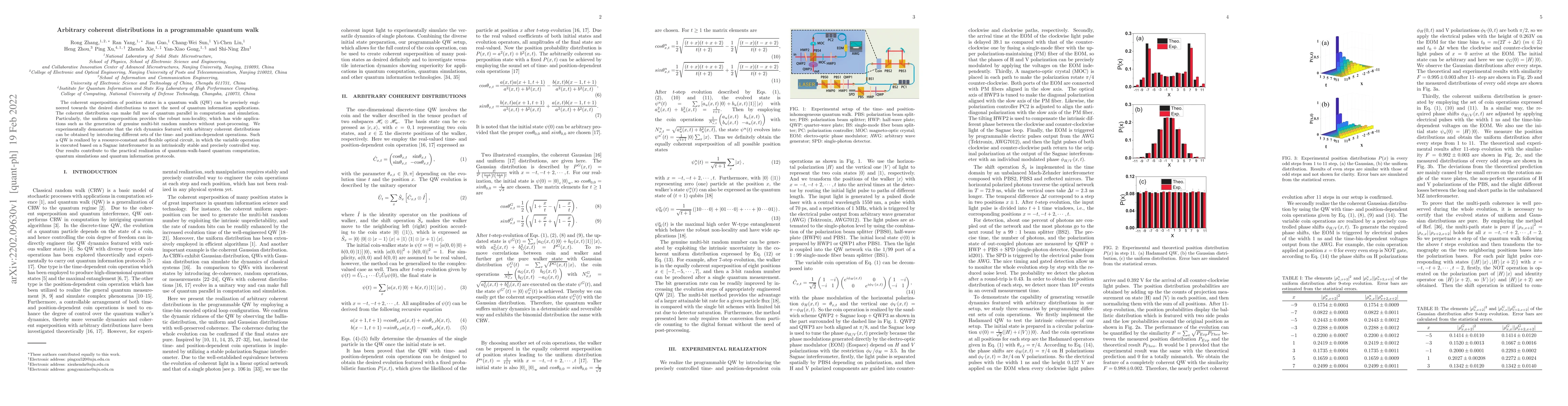 Thumbnail for Arbitrary coherent distributions in a programmable quantum walk