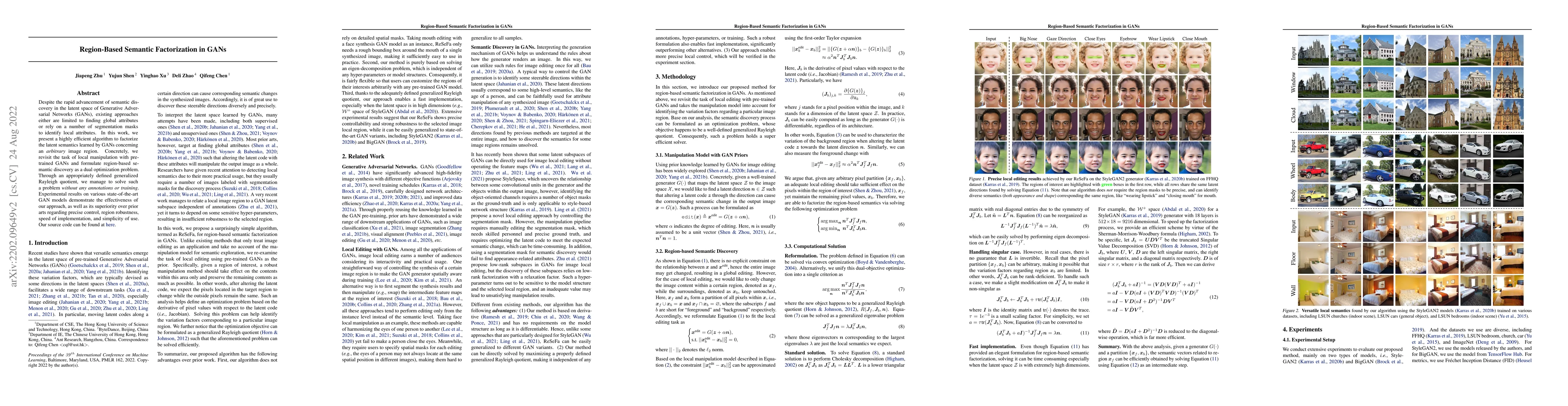 Thumbnail for Region-Based Semantic Factorization in GANs