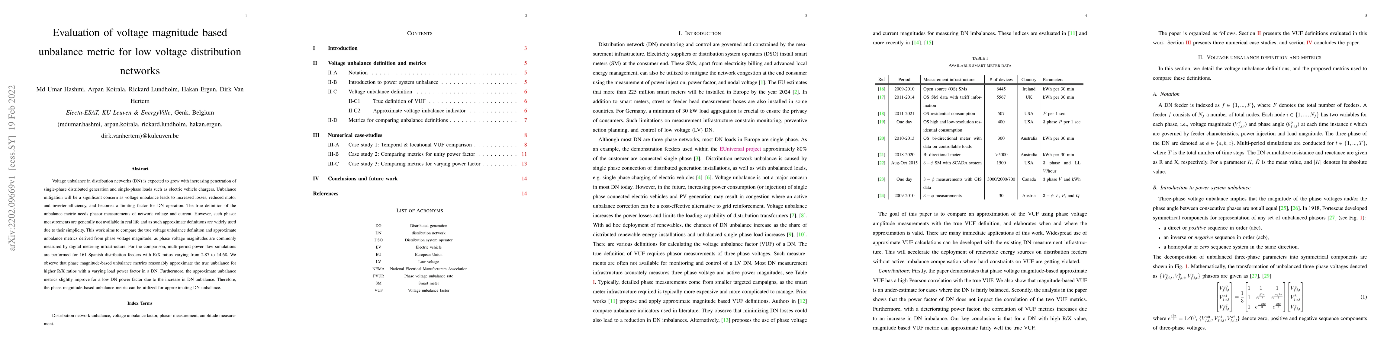 Thumbnail for Evaluation of voltage magnitude based unbalance metric for low voltage
  distribution networks
