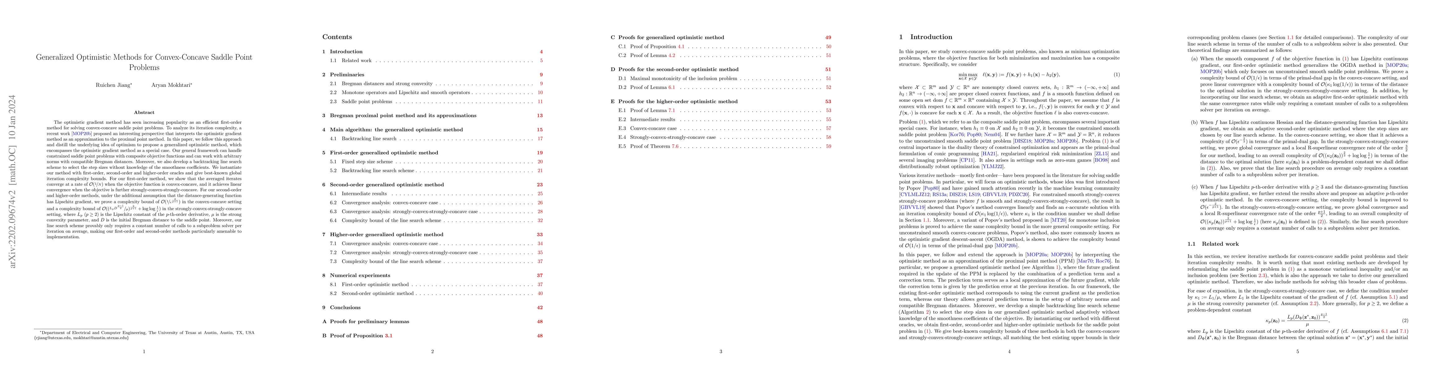 Thumbnail for Generalized Optimistic Methods for Convex-Concave Saddle Point Problems