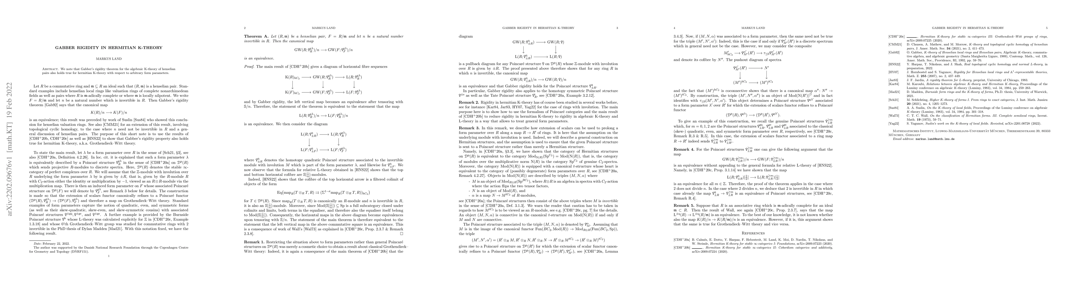 Thumbnail for Gabber rigidity in hermitian K-theory