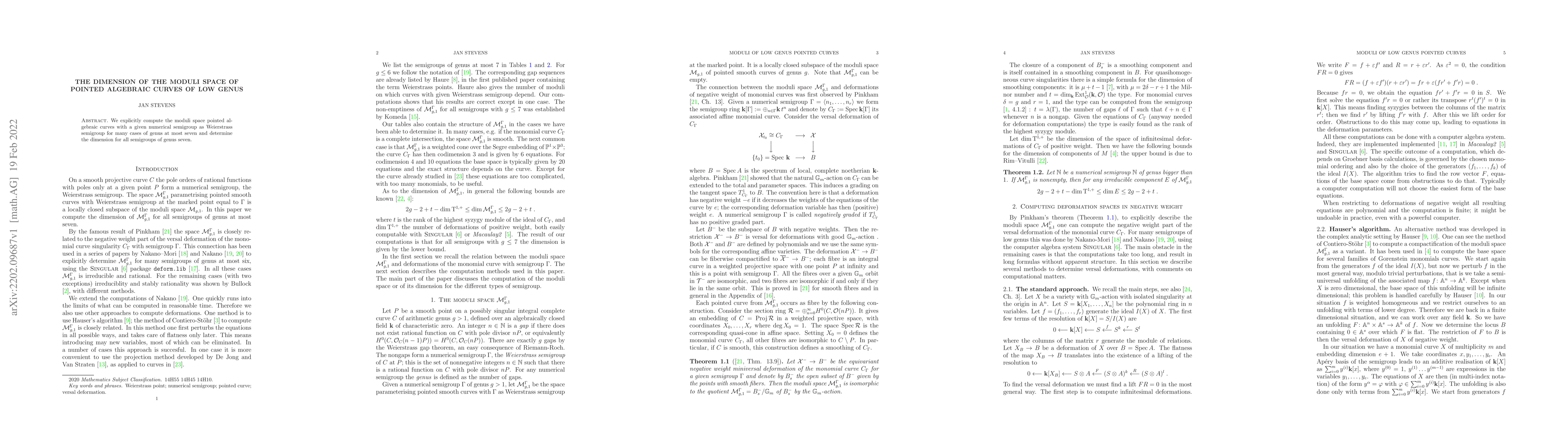 Thumbnail for The Dimension of the Moduli Space of Pointed Algebraic Curves of Low
  Genus