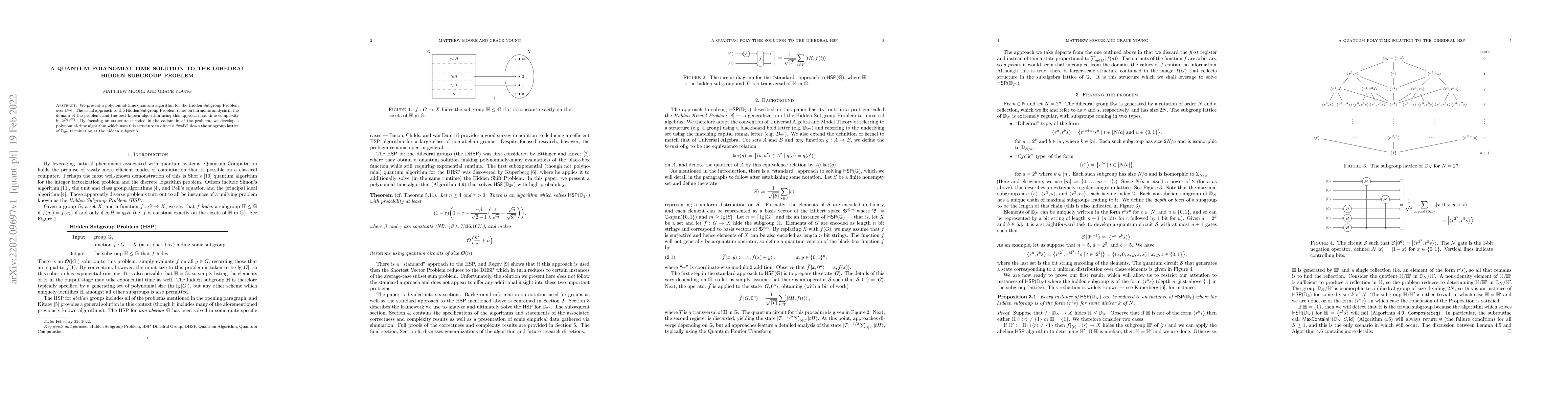 Thumbnail for A Quantum Polynomial-Time Solution to The Dihedral Hidden Subgroup
  Problem