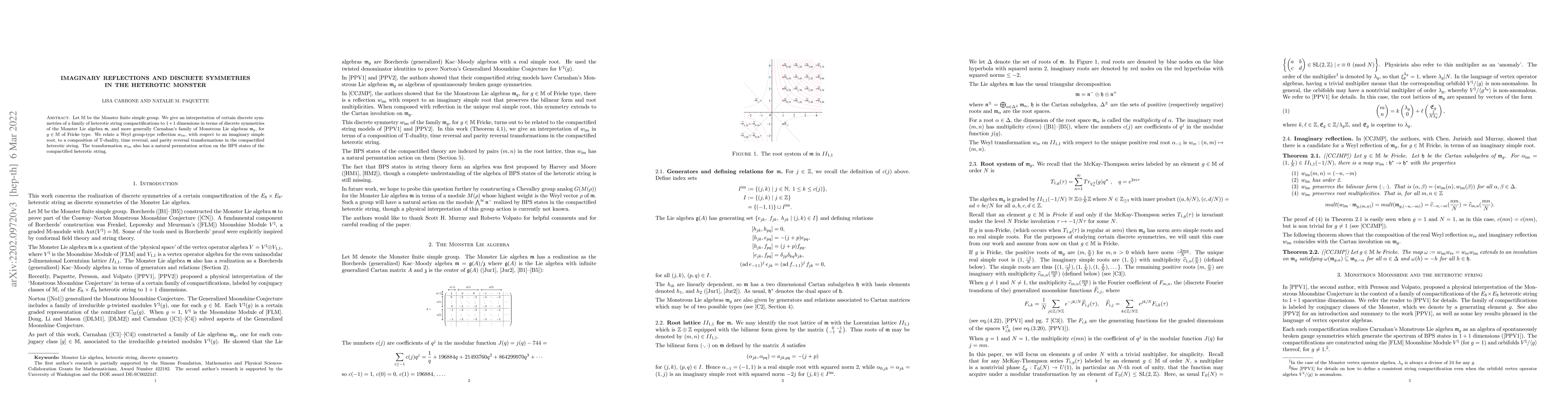 Thumbnail for Imaginary reflections and discrete symmetries in the heterotic Monster