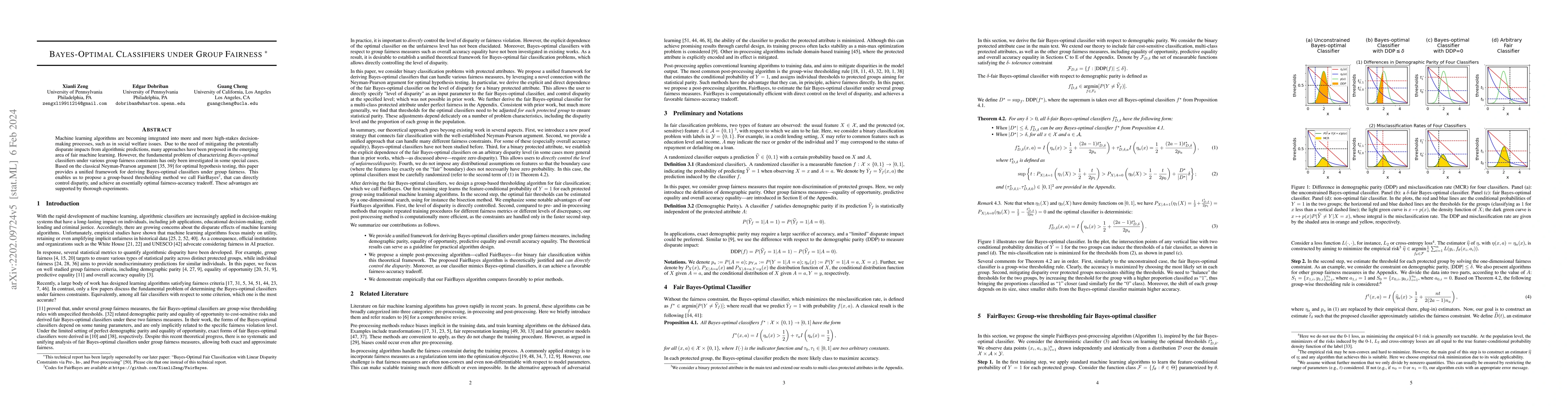 Thumbnail for Bayes-Optimal Classifiers under Group Fairness