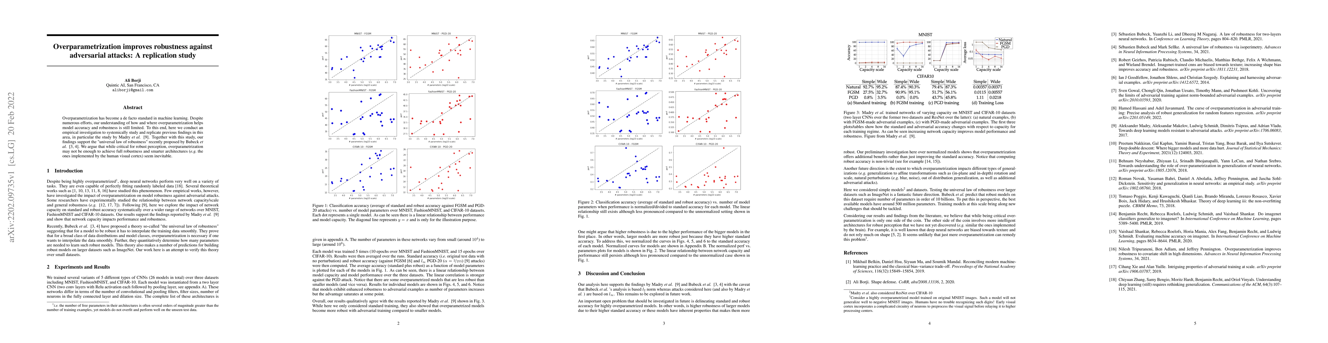 Thumbnail for Overparametrization improves robustness against adversarial attacks: A
  replication study