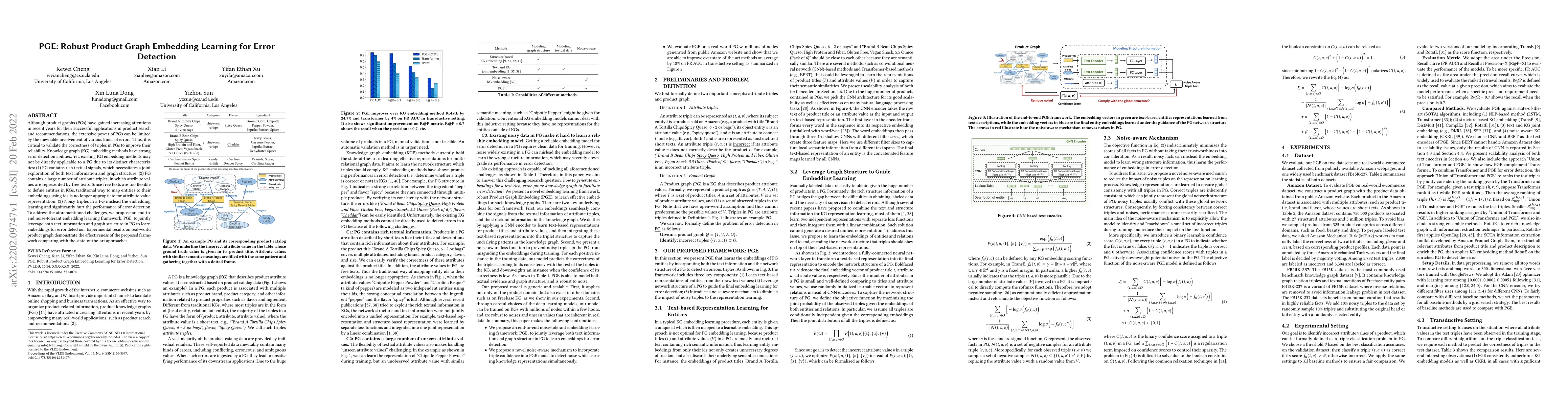 Thumbnail for PGE: Robust Product Graph Embedding Learning for Error Detection