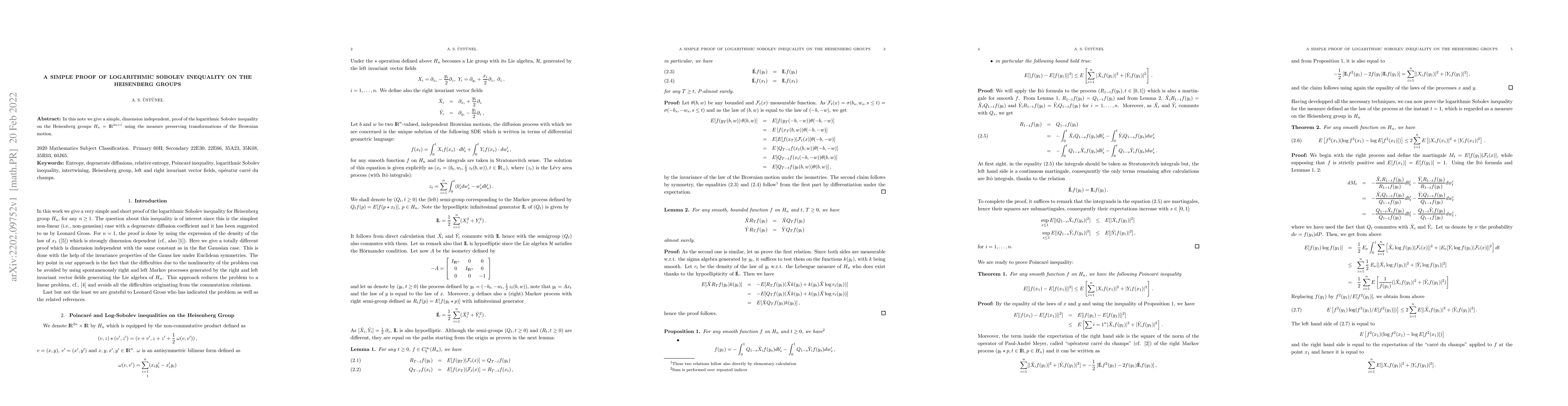 Thumbnail for A simple proof of logarithmic Sobolev inequality on the Heisenberg
  groups