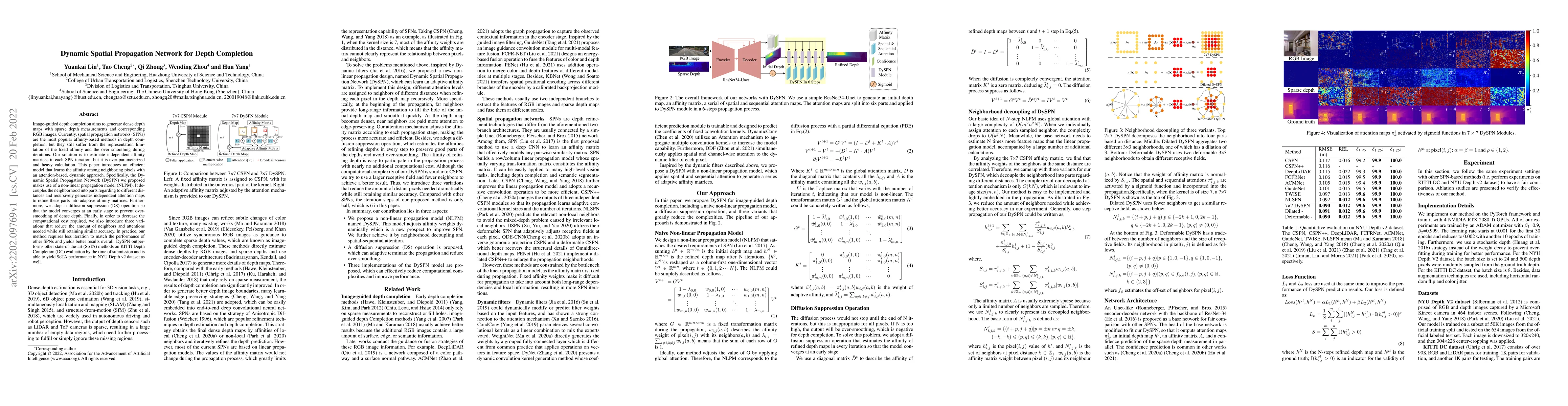 Thumbnail for Dynamic Spatial Propagation Network for Depth Completion