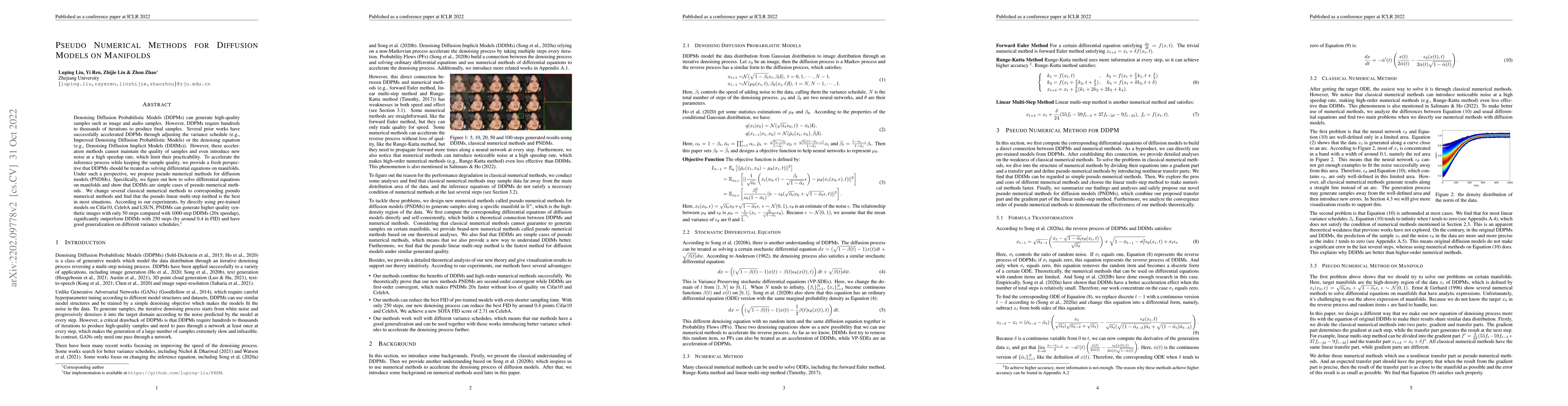 Thumbnail for Pseudo Numerical Methods for Diffusion Models on Manifolds