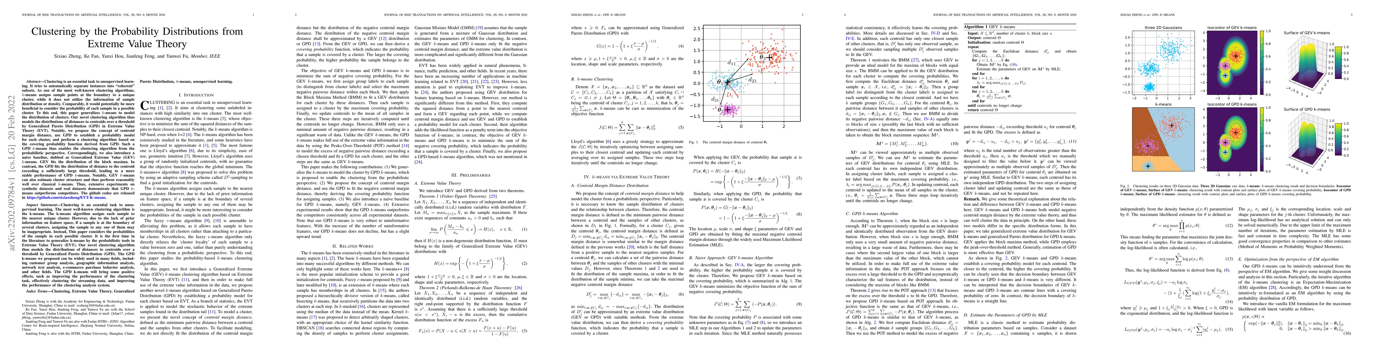 Thumbnail for Clustering by the Probability Distributions from Extreme Value Theory