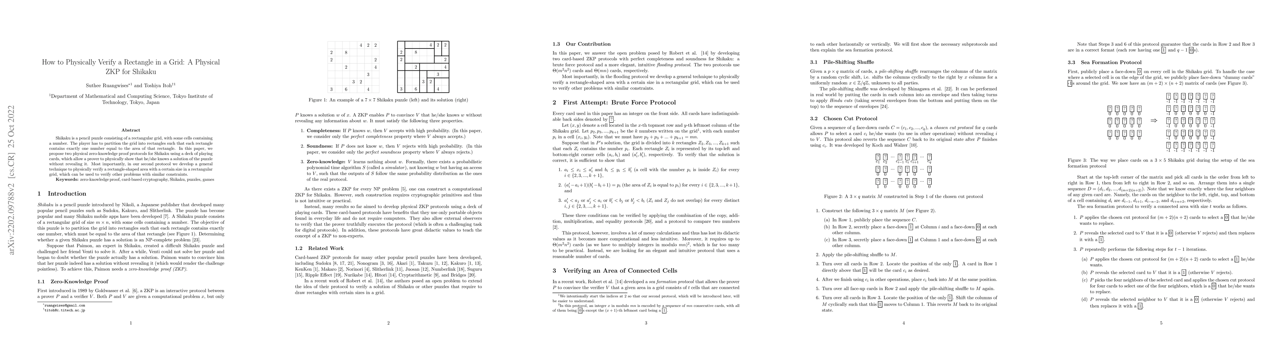 Thumbnail for How to Physically Verify a Rectangle in a Grid: A Physical ZKP for
  Shikaku