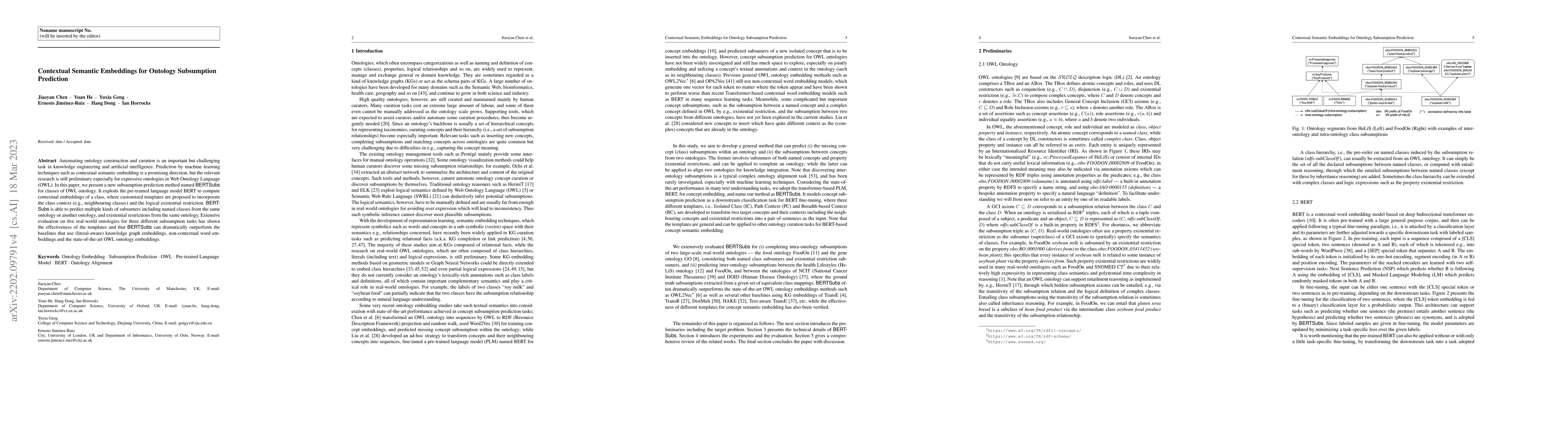 Thumbnail for Contextual Semantic Embeddings for Ontology Subsumption Prediction