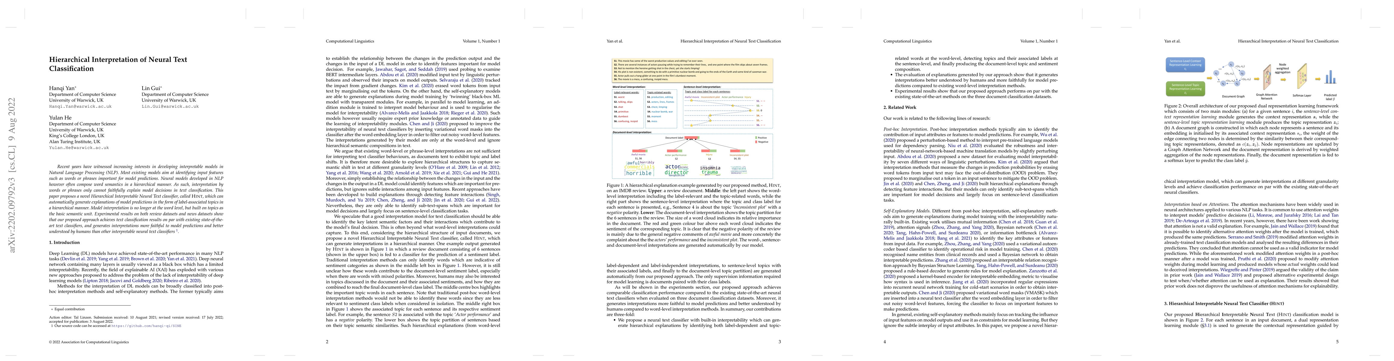 Thumbnail for Hierarchical Interpretation of Neural Text Classification