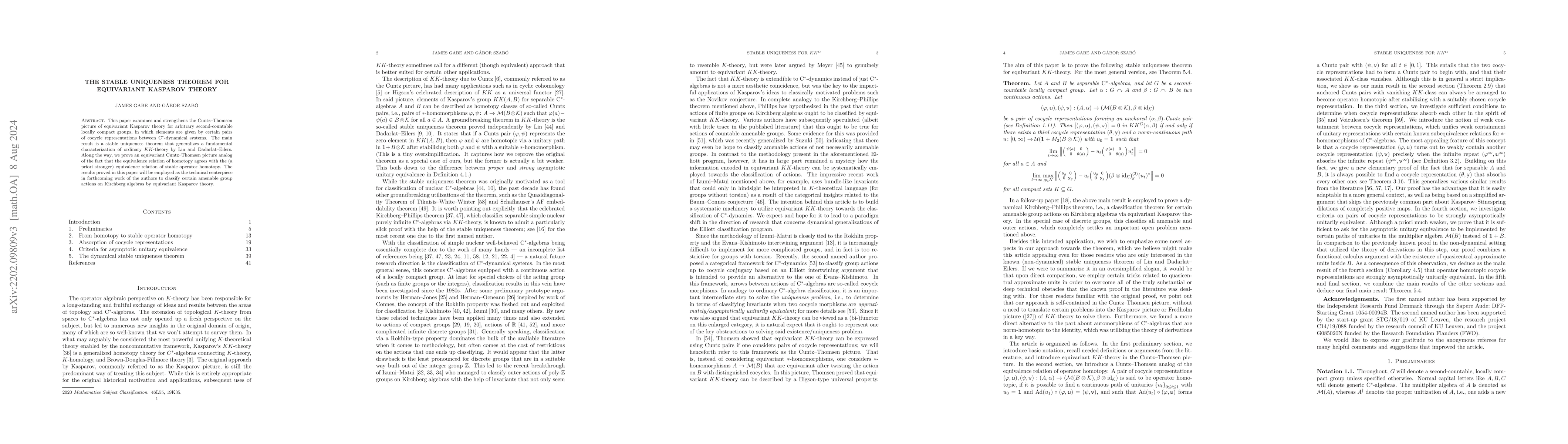 Thumbnail for The stable uniqueness theorem for equivariant Kasparov theory
