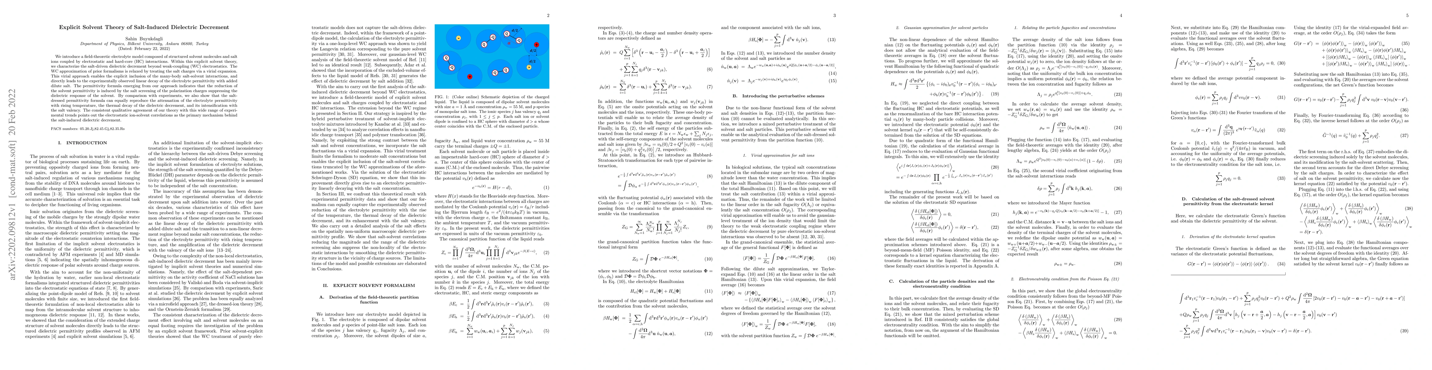 Thumbnail for Explicit Solvent Theory of Salt-Induced Dielectric Decrement