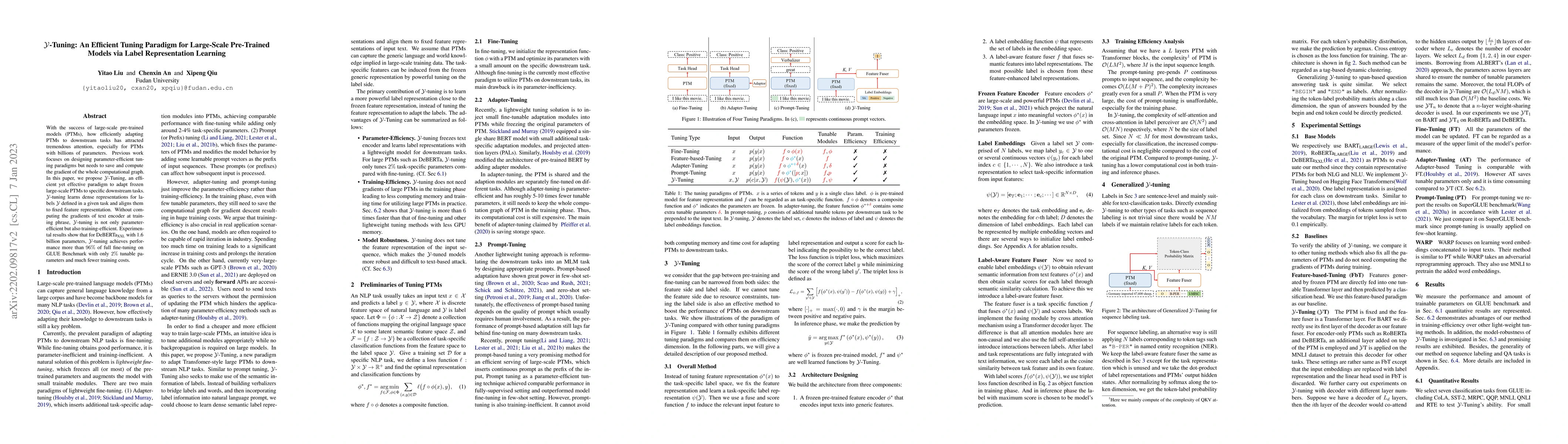 Thumbnail for $\mathcal{Y}$-Tuning: An Efficient Tuning Paradigm for Large-Scale
  Pre-Trained Models via Label Representation Learning