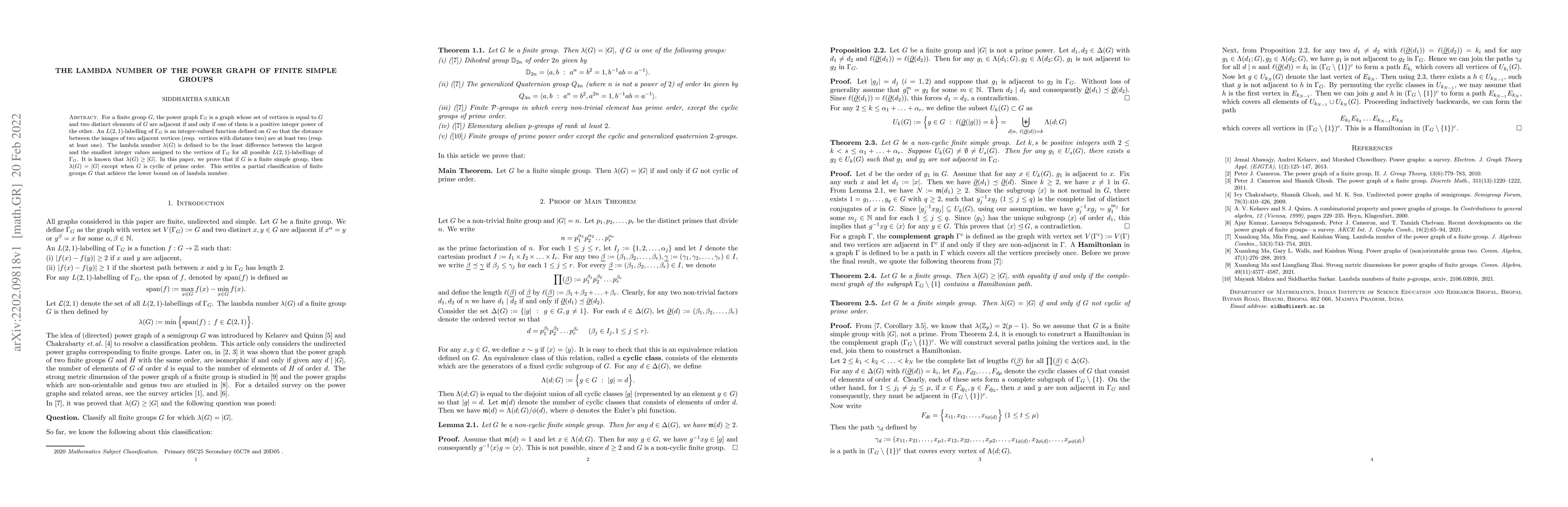 Thumbnail for The Lambda Number of the Power Graph of Finite Simple Groups