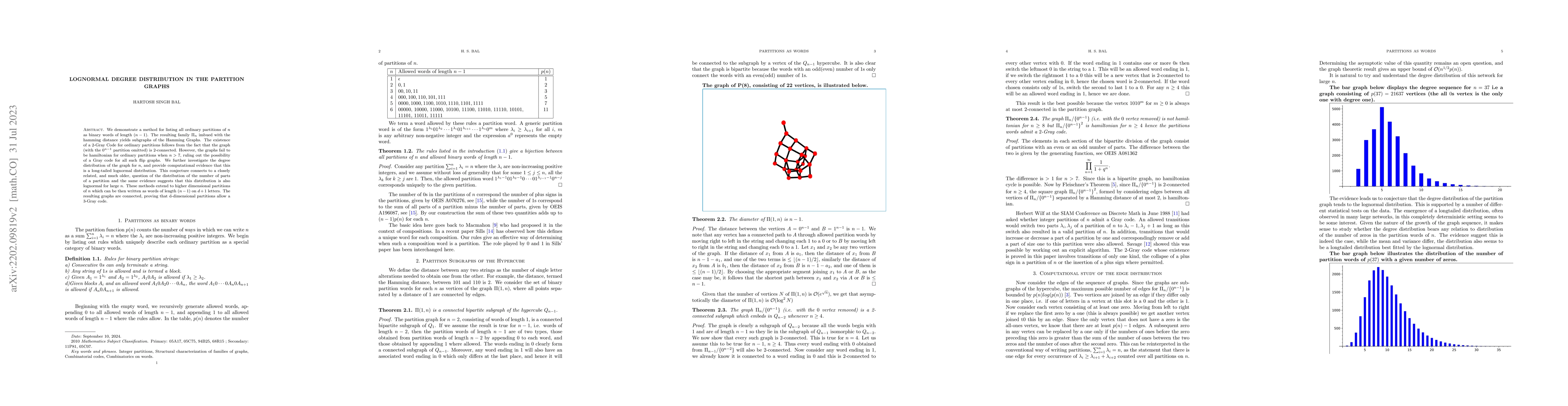 Thumbnail for Lognormal Degree Distribution in the Partition Graphs