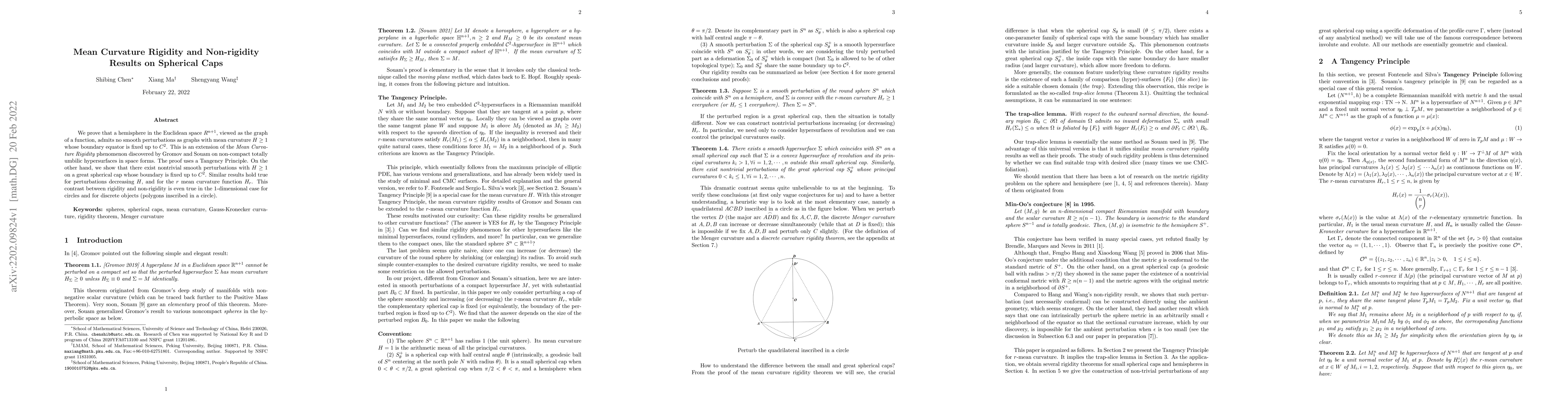 Thumbnail for Mean Curvature Rigidity and Non-rigidity Results on Spherical Caps