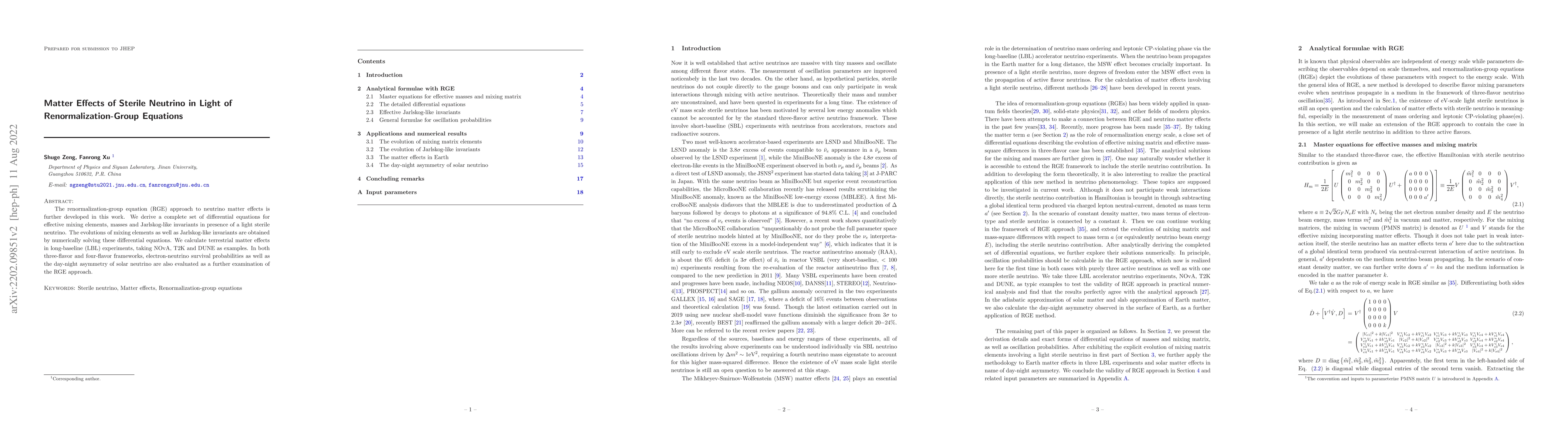Thumbnail for Matter Effects of Sterile Neutrino in Light of Renormalization-Group
  Equations