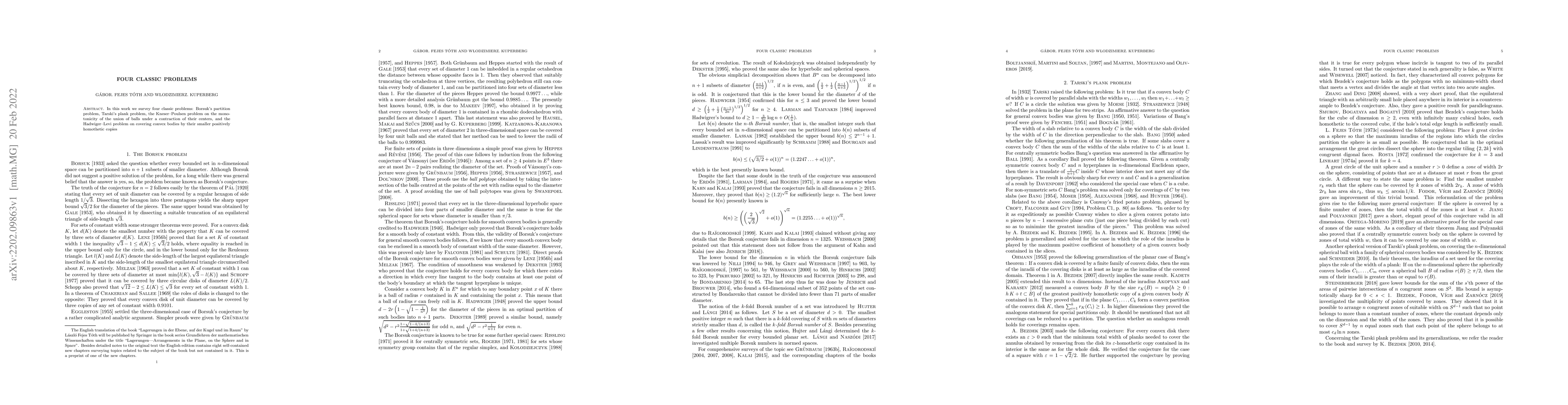 Thumbnail for Four classic problems