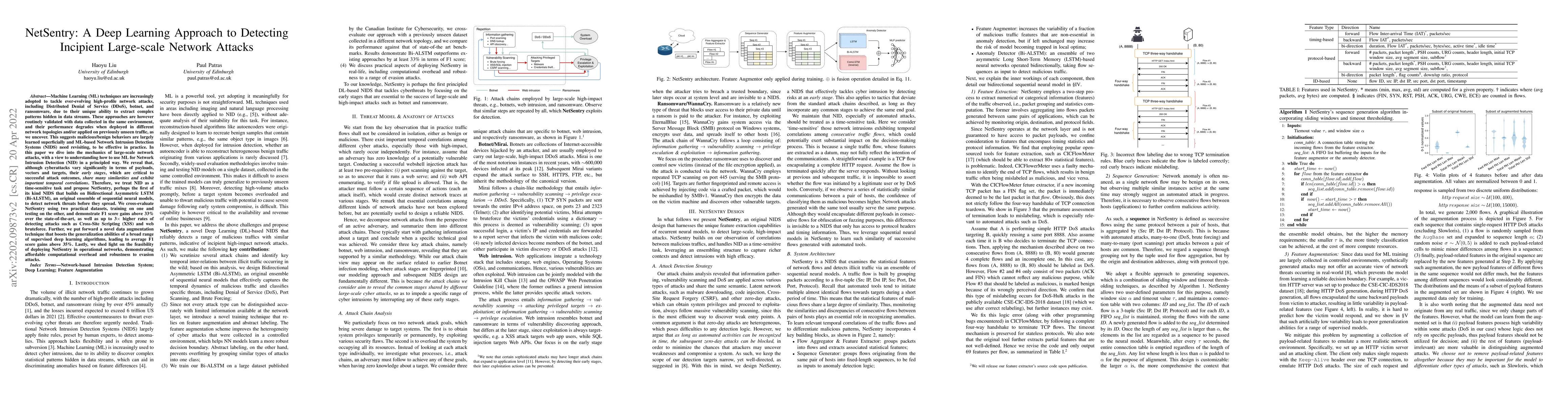 Thumbnail for NetSentry: A Deep Learning Approach to Detecting Incipient Large-scale
  Network Attacks